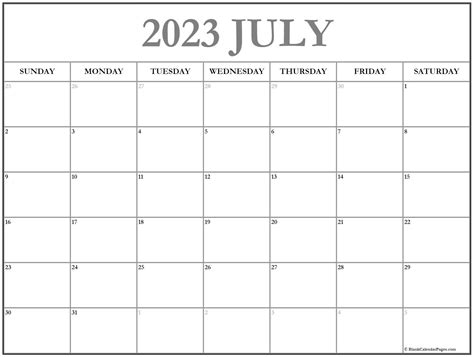 July 2022 Editable Calendar